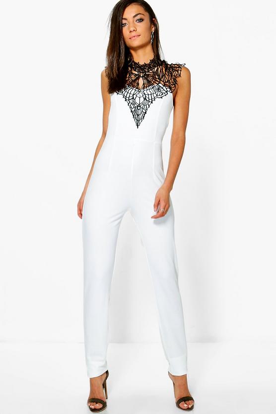 Tall Micha Caged Neck Sleeveless Jumpsuit